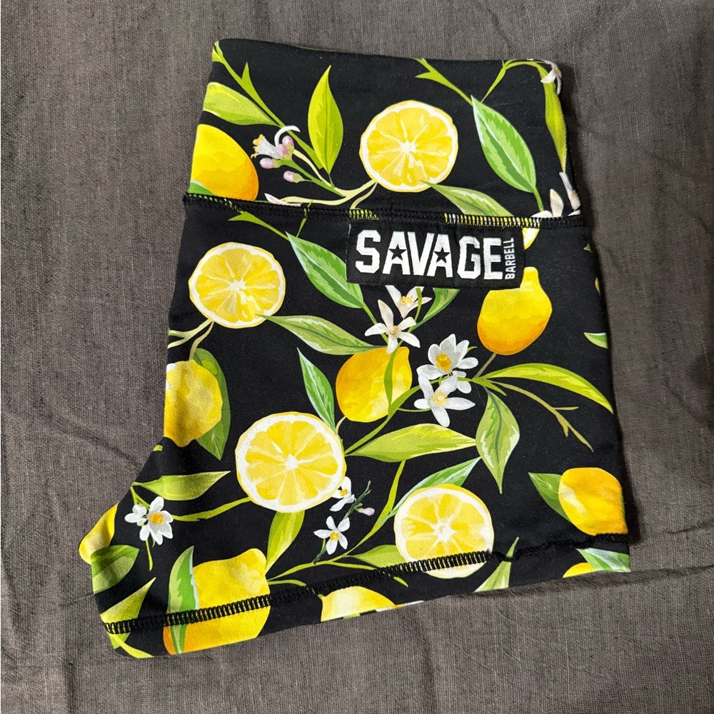 Savage Lemon Print Biker Shorts